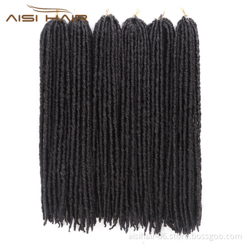 Aisi Hair 20Inch Goddess Crochet Braids Hair Extensions 16Inch Faux Locs 20 Strands Afro Braiding Hairpieces for Black Women